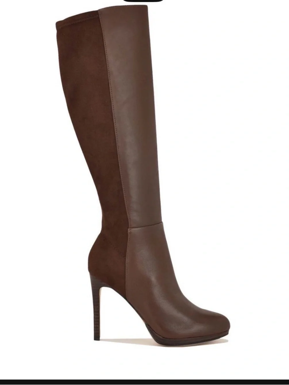 Brand New Nine West Quisme Platform brown leather boots, size 9M, tried on only